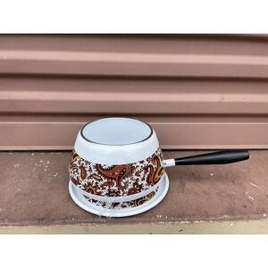 Vintage Retro 1970's Cathrineholm Fondue Pot with Underplate